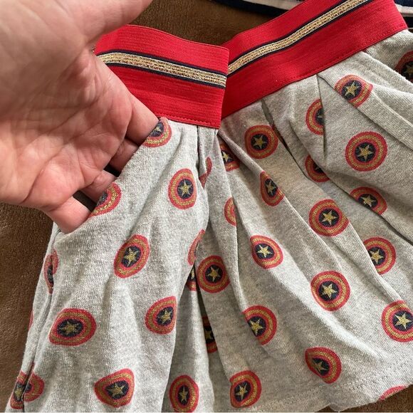 Marvel Kids Wonder Woman Girls Red and Blue Striped Outfit Size 6/6x - Picture 7 of 8